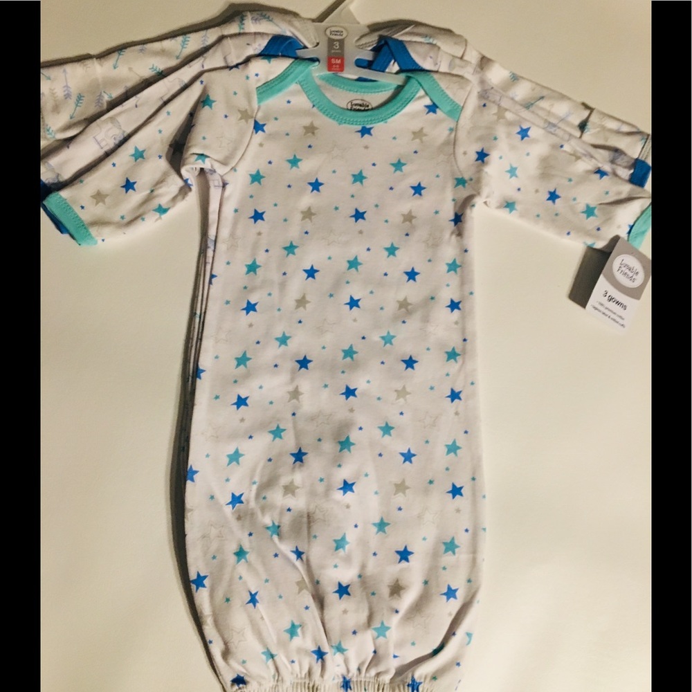 Set of 3 Unisex Infant Nightgowns
